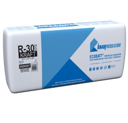 Knauf 5006567 R30 Kraft 8¼" X 23" - 48" High Density 84.33SF ~B50E~ 11 Batts Per Bundle