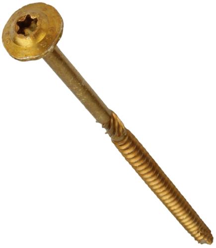 GRK Fasteners RSS 14231 Structural Screw, 5-1/8 in L, W-Cut Thread, Washer Head, Recessed Star Drive, Zip-Tip Point
