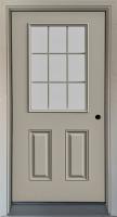 Jeld-Wen 3/0X6/8 SMOOTH-PRO 2P/9 LT 6 9/16 RH FJP JAMB, SGL BORE, ZINC HINGES, ALUM MILL SILL, FJP BRICKCKMOULD CASING APPLIED