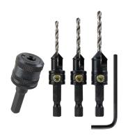Make it Snappy 43400 7/64 1/8 9/64 in. Steel Countersink and Quick Change Chuck Set 3 pc