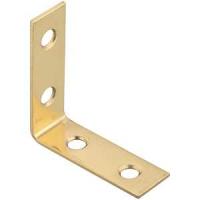 National Hardware V1875 Series N213-397 Corner Brace, 1-1/2 in L, Brass, Solid Brass