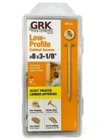 GRK Fasteners 12083 Cabinet Screw, #8 Thread, 3-1/8 in L, Coarse Thread, Washer Head, Star Drive, Steel, Yellow Zinc