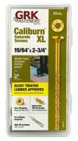 GRK Fasteners CALIBURN XL 57774 Heavy-Duty Concrete Screw, 19/64 in Dia, 2-3/4 in L, 3135 lb, Steel