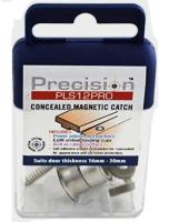 Precision Lock PLS12PRO Magnetic Catch with Adjustable Strength for 16 mm to 30 mm Door Silver Finish