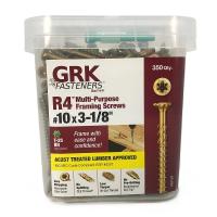 GRK Fasteners R4 01137 Framing Screw, #10 Thread, 3-1/8 in L, Star Drive, Steel, Climatek, 350 PK