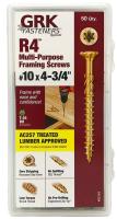 GRK Fasteners R4 02143 Framing and Decking Screw, #10 Thread, 4-3/4 in L, Star Drive, Steel, 50 PK