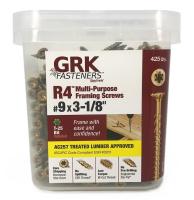 GRK Fasteners R4 01105 Framing Screw, #9 Thread, 3-1/8 in L, Star Drive, Steel, Climatek, 425 PK