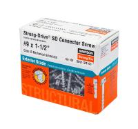 Simpson Strong-Tie Strong-Drive SD SD9112R100 Connector Screw, #9 Thread, 1-1/2 in L, Hex Head, Serrated Thread