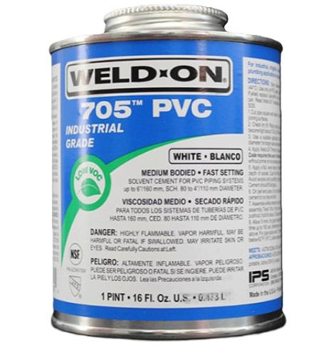 Weld-On Versatex PVC Glue #705 White 16OZ