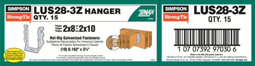 Simpson Strong-Tie LUS LUS28-3Z Joist Hanger, 6-1/4 in H, 2 in D, 4-5/8 ...