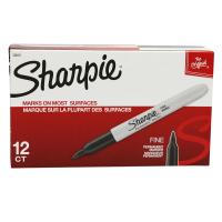 Sharpie Pen-style Permanent Marker - Fine Marker Point - Black Ink - Alcohol Based - Dozen