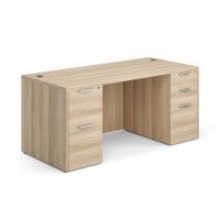 Desk - Double Pedestal: 66" W x 30" D, American Elm Premium Grade Laminate