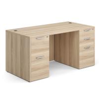 Desk - Double Pedestal: 60" W x 30" D, American Elm Premium Grade Laminate