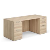 Desk - Double Pedestal: 72" W x 30" D,  American Elm Premium Grade Laminate