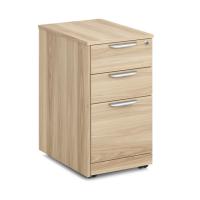 Pedestal File - Laminate: 3 Drawers, Mobile, Box/Box/File, American Elm Premium Laminate