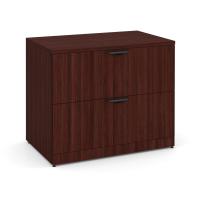Lateral File - Laminate: 2 Drawers, Mahogany Premium Laminate, 35.50''W x 22.00''D x 29.50''H