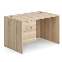 Desk - Single Pedestal: 48" W x 24" D, American Elm Premium Grade Laminate