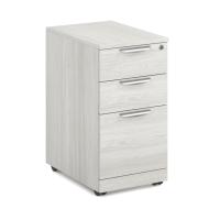 Pedestal File - Laminate: 3 Drawers, Mobile, Box/Box/File, Arcadia White Premium Laminate