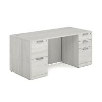 Desk - Double Pedestal: 66" W x 30" D, Arcadia White Premium Grade Laminate