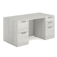 Desk - Double Pedestal: 60" W x 30" D, Arcadia White Premium Grade Laminate
