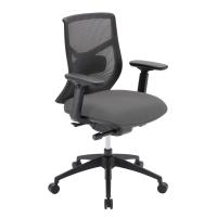 Seating - Task: Starlight Mid Back Luxe, Light Gray Fabric with Black Frame and Seat Slider
