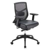 Seating - Task: Starlight Mid Back Luxe, Black PU Leather with Black Frame and Seat Slider