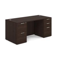 Desk - Double Pedestal: 66" W x 30" D, Java Premium Grade Laminate
