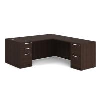 Desk - Double Pedestal - L-Shape: 72" W x 83" D, Java Premium Grade Laminate, Non-Handed (Can Be Assembled on Left or Right Hand Side)