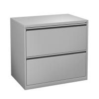 Lateral File - Metal: 2 Drawers, Heavy Duty, Light Gray, 36"W x 19.75"D x 27.75"H