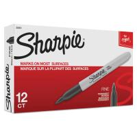 Sharpie Pen-style Permanent Marker - Fine Marker Point - Black Ink - Alcohol Based - Dozen