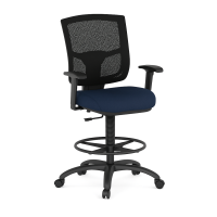Seating - Stool: CoolMesh Pro Collection, Mesh Back with Adjustable Arms, Cobalt Blue Antimicrobial Fabric Seat, Footring and Black Base