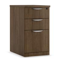 Pedestal File - Laminate: 3 Drawers, Mobile, Modern Walnut Premium Laminate