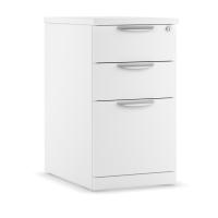 Pedestal File - Laminate: 3 Drawers, Mobile, White Premium Laminate