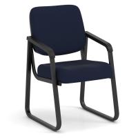Seating - Guest: Value Collection Sled Base, Navy Blue Fabric Seat and Back with Black Frame