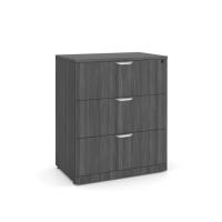 Lateral File - Laminate: 3 Drawers, Coastal Gray Premium Laminate, 35.50''W x 22.00''D x 42.00''H