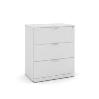 Lateral File - Laminate: 3 Drawers, White Premium Laminate, 35.50''W x 22.00''D x 42.00''H