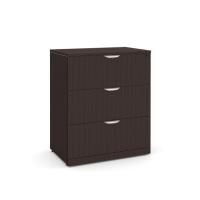 Lateral File - Laminate: 3 Drawers, Espresso Premium Laminate, 35.50''W x 22.00''D x 42.00''H