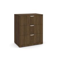 Lateral File - Laminate: 3 Drawers, Modern Walnut Premium Laminate, 35.50''W x 22.00''D x 42.00''H