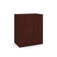 Lateral File - Laminate: 3 Drawers, Mahogany Premium Laminate, 35.50''W x 22.00''D x 42.00''H