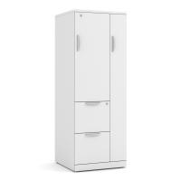 Storage & Wardrobe Cabinet: White Premium Laminate, 23.75''W x 23.75''D x 65.50''H