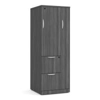 Storage & Wardrobe Cabinet: Coastal Gray Premium Laminate, 23.75''W x 23.75''D x 65.50''H