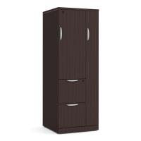Storage & Wardrobe Cabinet: Espresso Premium Laminate, 23.75''W x 23.75''D x 65.50''H