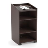 Stand - Lectern: Conference/Multi-Purpose Mobile Lectern, Espresso Premium Laminate