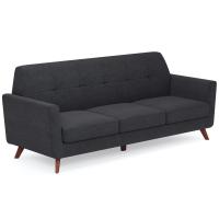 Seating - Reception: Partridge Sofa, Gray Linen Fabric with Light Wood Legs