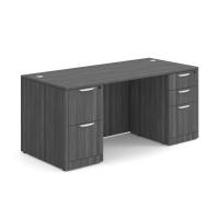 Desk - Double Pedestal: 66" W x 30" D, Coastal Gray Premium Grade Laminate