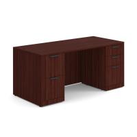 Desk - Double Pedestal: 66" W x 30" D, Mahogany Premium Grade Laminate
