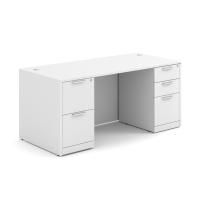 Desk - Double Pedestal: 66" W x 30" D, White Premium Grade Laminate