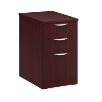 Pedestal File - Laminate: 3 Drawers, Mobile, Mahogany Premium Laminate
