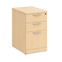 Pedestal File - Laminate: 3 Drawers, Mobile, Maple Premium Laminate