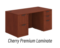 Desk - Double Pedestal: 60" W x 30" D, Cherry Premium Grade Laminate